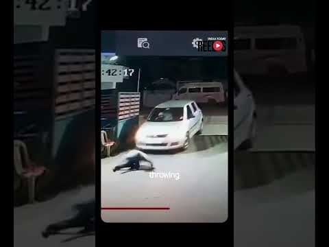 Bengaluru Horror: Car Rams Apartment Gate As Guard Opens It, CCTV Captures Crash #shortsviral