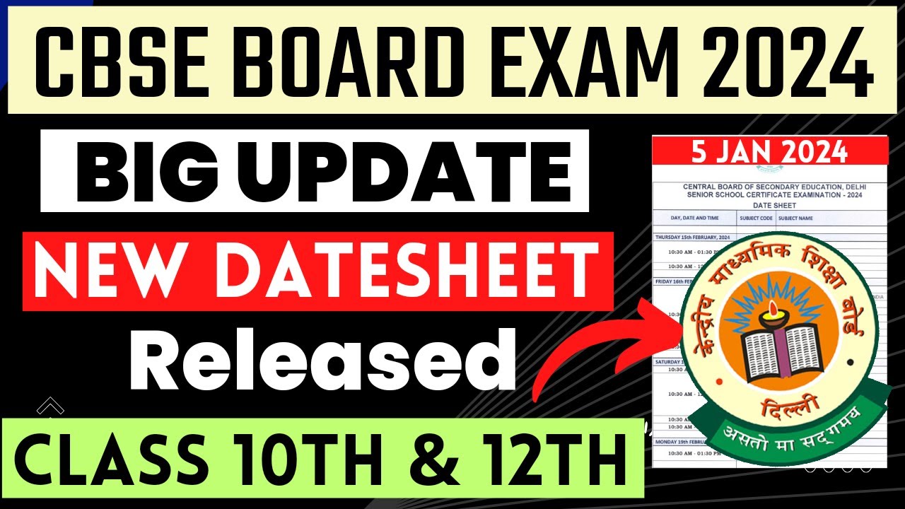 CBSE Big Update Datesheet Changed 🤯| Class 10 & 12 |CBSE Revised ...