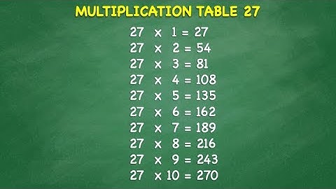 Multiplication Table 27