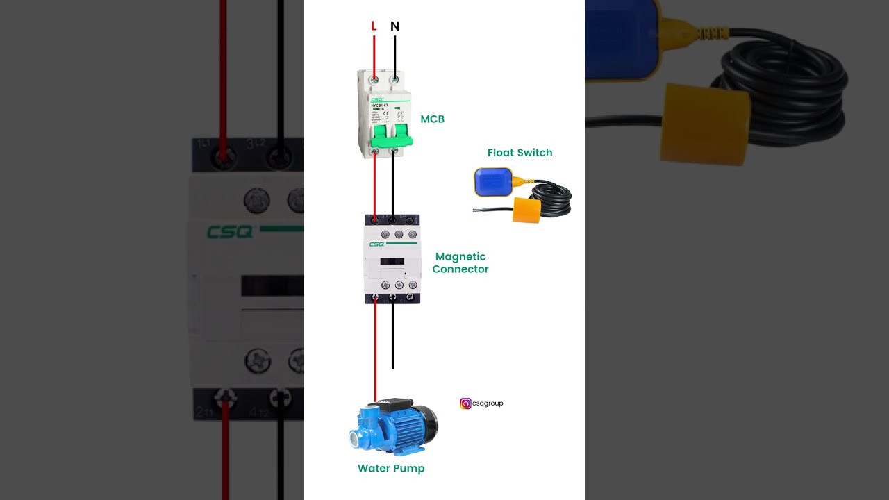 CSQ Float Switch MCB AC Contactor Wiring Diagram For Water Pump 