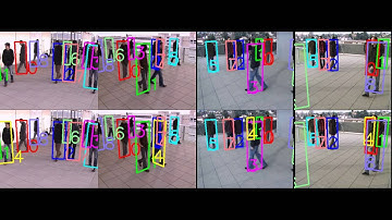 terrace1 multi-person tracking results, color features vs deep features