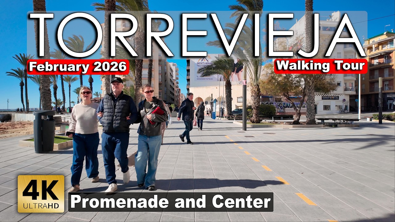 Torrevieja - Promenade & Center, February 14, 2026 - Spain | Costa Blanca - Walking tour [4k 60fps]