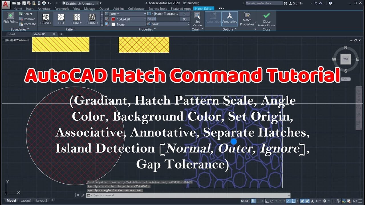 Autocad 2020 Hatch Command Tutorial |RU TUTORIAL HUB - YouTube