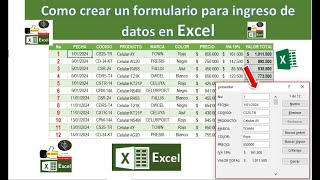Como crear un formulario para registro, busqueda y eliminacion de datos en Excel. Automatico.
