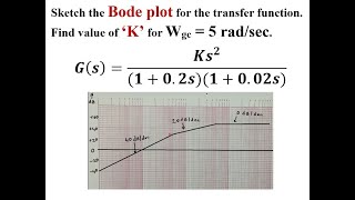 Q8.b Sketch the BODE plot for the transfer function and find value of K for Wgc=5 rad/sec.