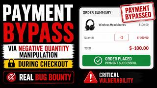 Payment Bypass via Negative Quantity Manipulation During Checkout