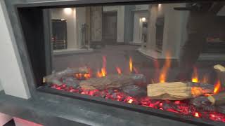 Gazco eStudio 85R electric fire in Focus Fireplaces Vermont suite