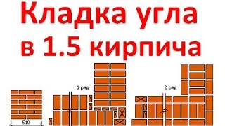 Кладка в 1.5 кирпича(Основа раскладки углов из кирпича., 2015-07-01T09:22:12.000Z)