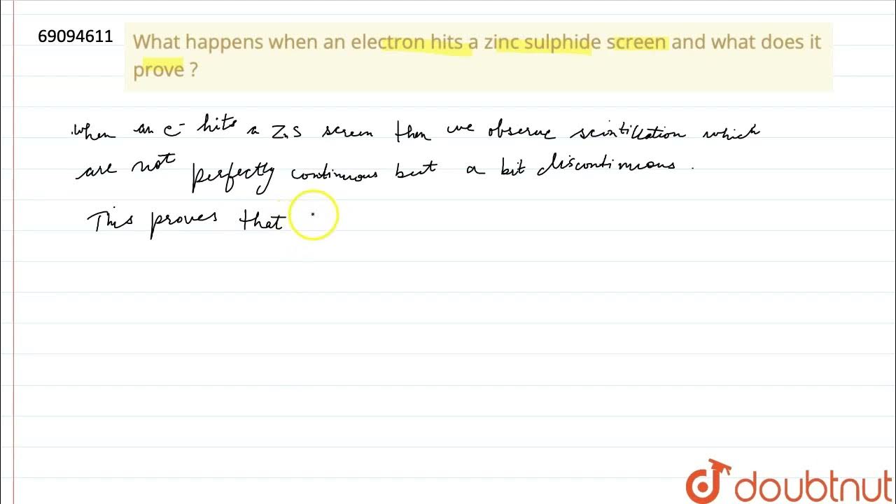 What happens when an electron hits a zinc sulphide screen and what does