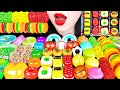 Asmr rainbow foods snack jelly           gummy eating sounds mukbang 