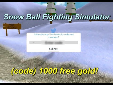 Code 1000 Free Gold Snow Ball Fighting Simulator Youtube - roblox code in snowball fighting simulator how to get free