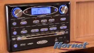 JENSEN AWM968 AM/FM/CD/DVD/USB Bluetooth Stereo, Front USB supports MP3/WMA, DVD Player CD, CD-R, CD-RW, DVD/DVD+R, DVD RW, DVD-R, DVD-RW, DVD-Video, MPEG-4, VCD, JPEG and MP3/WMA Compatible Entertainment Center - Keystone Hornet