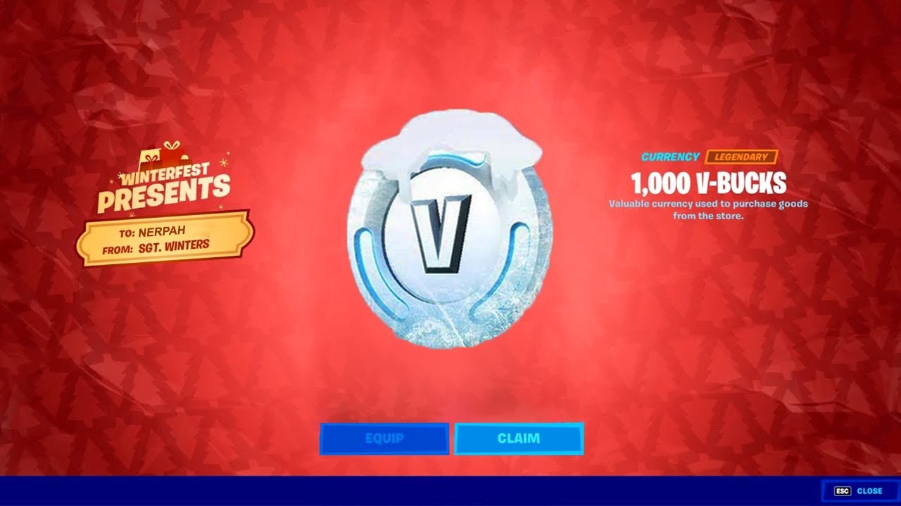 1,000 V-BUCKS PRESENT is NOW AVAILABLE! - YouTube