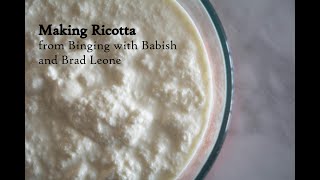 [ASMR] Making Ricotta Cheese from Binging with Babish and Brad Leone