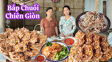 Cách pha bôt giòn rụm bắp chuối chiên tép rong  cuốn rau sống món ngon rẻ dễ làm 