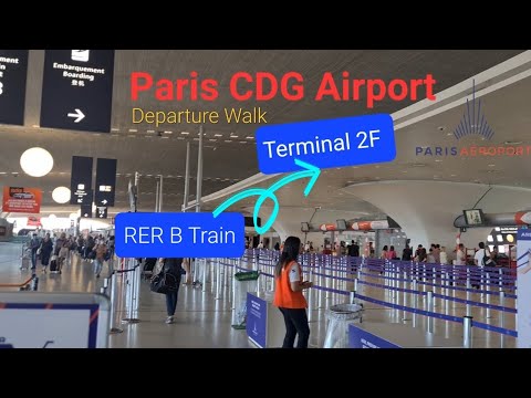 Paris Airport Departure Walk From RER B CDG Train Station to Terminal ...