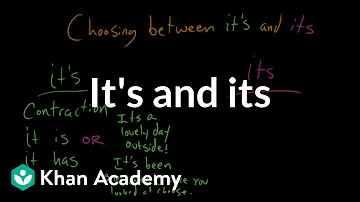 Choosing between its and it’s | The Apostrophe | Punctuation | Khan Academy