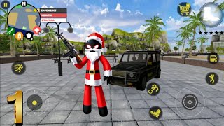 Santa Claus Stickman Rope Hero Gangster Crime #1 Android Gameplay screenshot 4