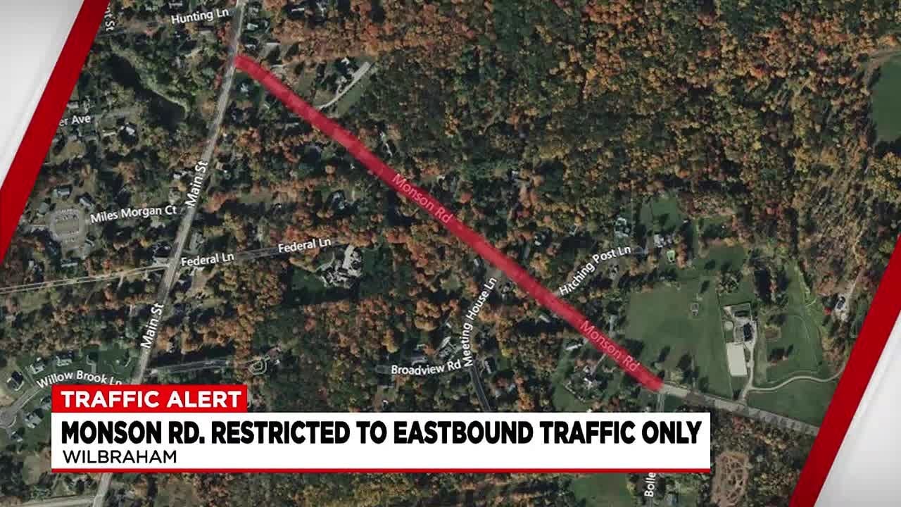 Monson Road traffic restricted