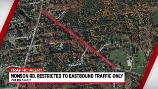 Monson Road traffic restricted