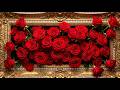 Red Roses in GOLDEN FRAME | Piano & Morning Birds | Frame TV Art | TV Wallpaper