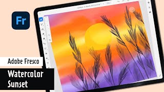 Celebrity Adobe Fresco - Watercolor Sunset Painting Profile