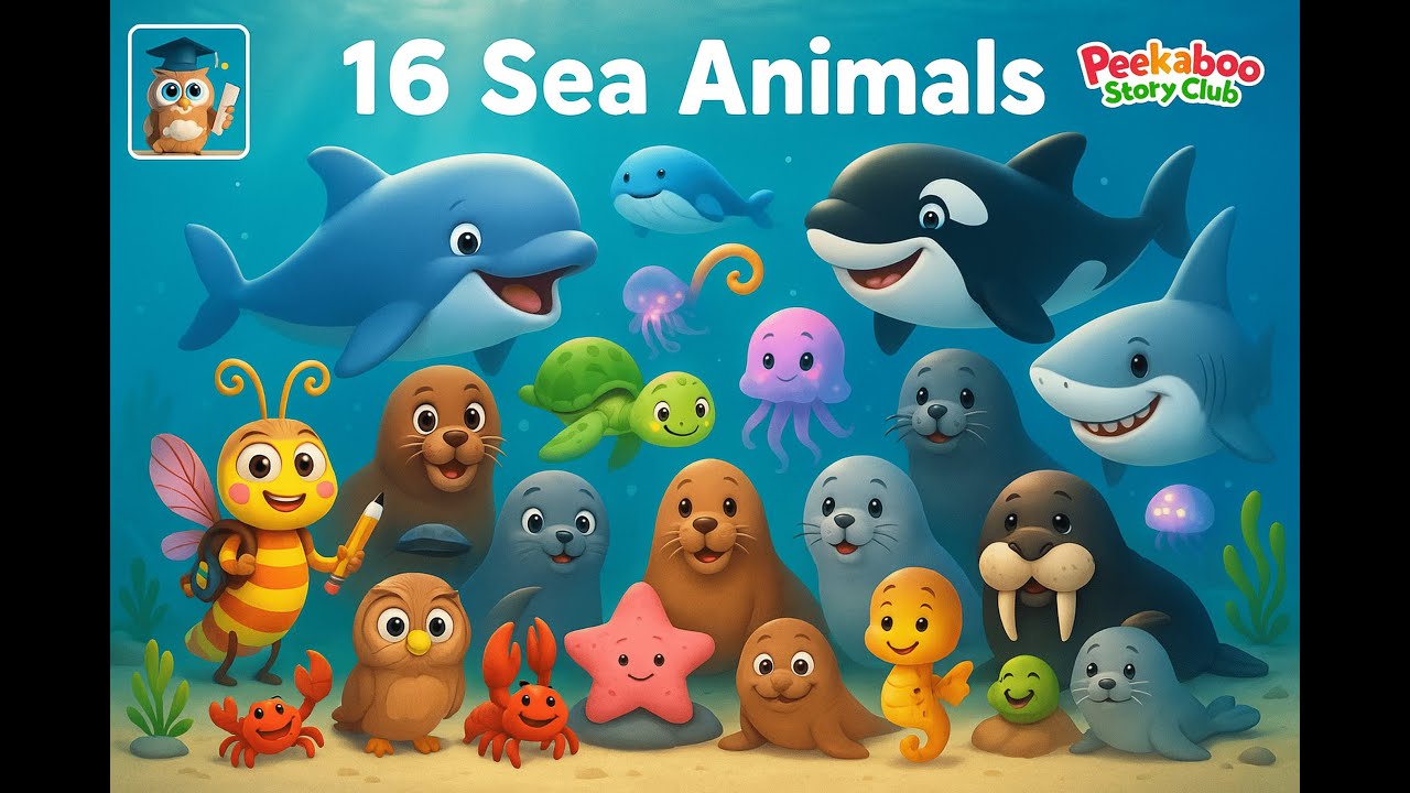 Submarine Adventure: 16 Sea Animals + Free Coloring Pack
