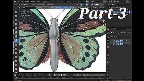Part-3 Butterfly 3d Modelling #blender #b3d #3danimation #tutorial #animation #blenderart