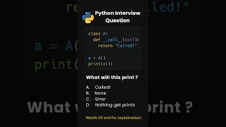 Day 49 | Python Interview Questions | How Objects Become Callable 😱 #python #shorts