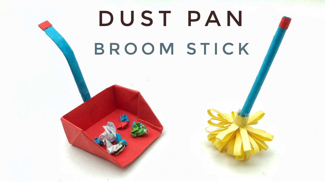 Dust Pan and Broom Stick  Origami & crafts - 1048 