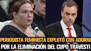 PERIODISTA FEMINISTA EXPLOTÓ CON ADORNI POR EL CUPO TRANS