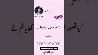 Kya Kasoor Tha Dil Ka Mirza Ghalib Poetry