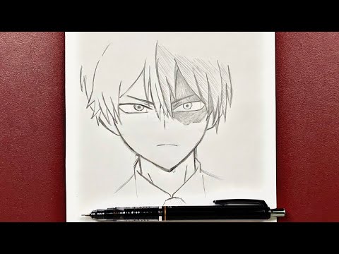 anime drawing | how to draw shoto todoroki easy step-by-step