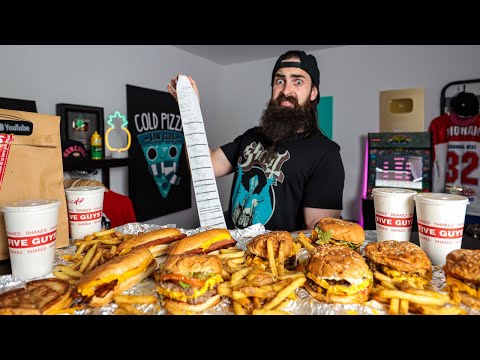 THE 100 POUND FIVE GUYS CHALLENGE | 14,000 CALORIES | BeardMeatsFood