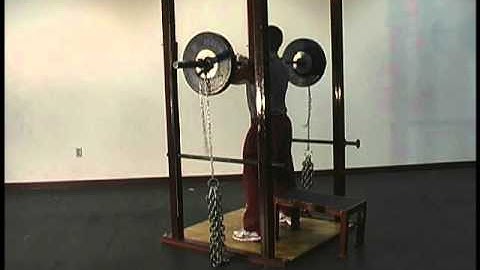 Box Front Squat with Chains