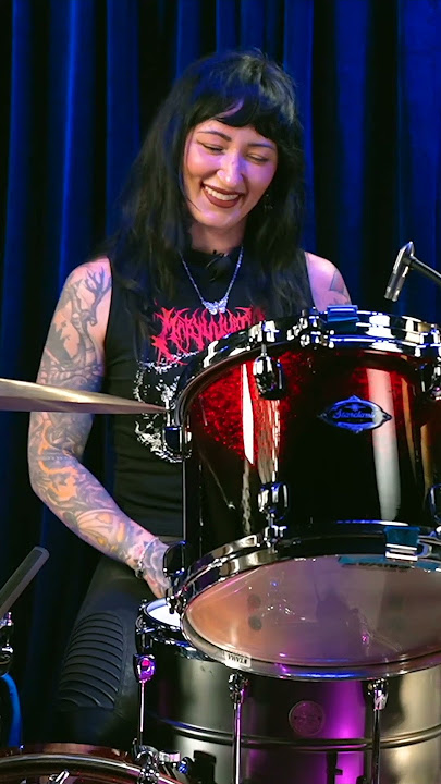 Her Reaction to the Original Scorpions Drum Track 👀 #drumeo #scorpions #brittbowman