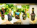 5 unique bottle art ideas  bottle decoration  air dry clay