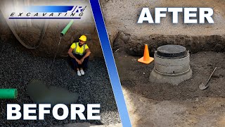 Working In A Super Deep Trench! Don't Try This at Home!