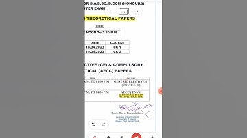 Kalyani university || 1st sem || Exam Routine