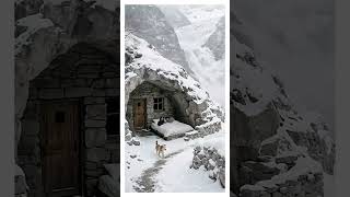 Escaping the Noise: Finding Peace in a Hidden Mountain Cave 🏔️❄️ | Quiet Winter Life in the Snow