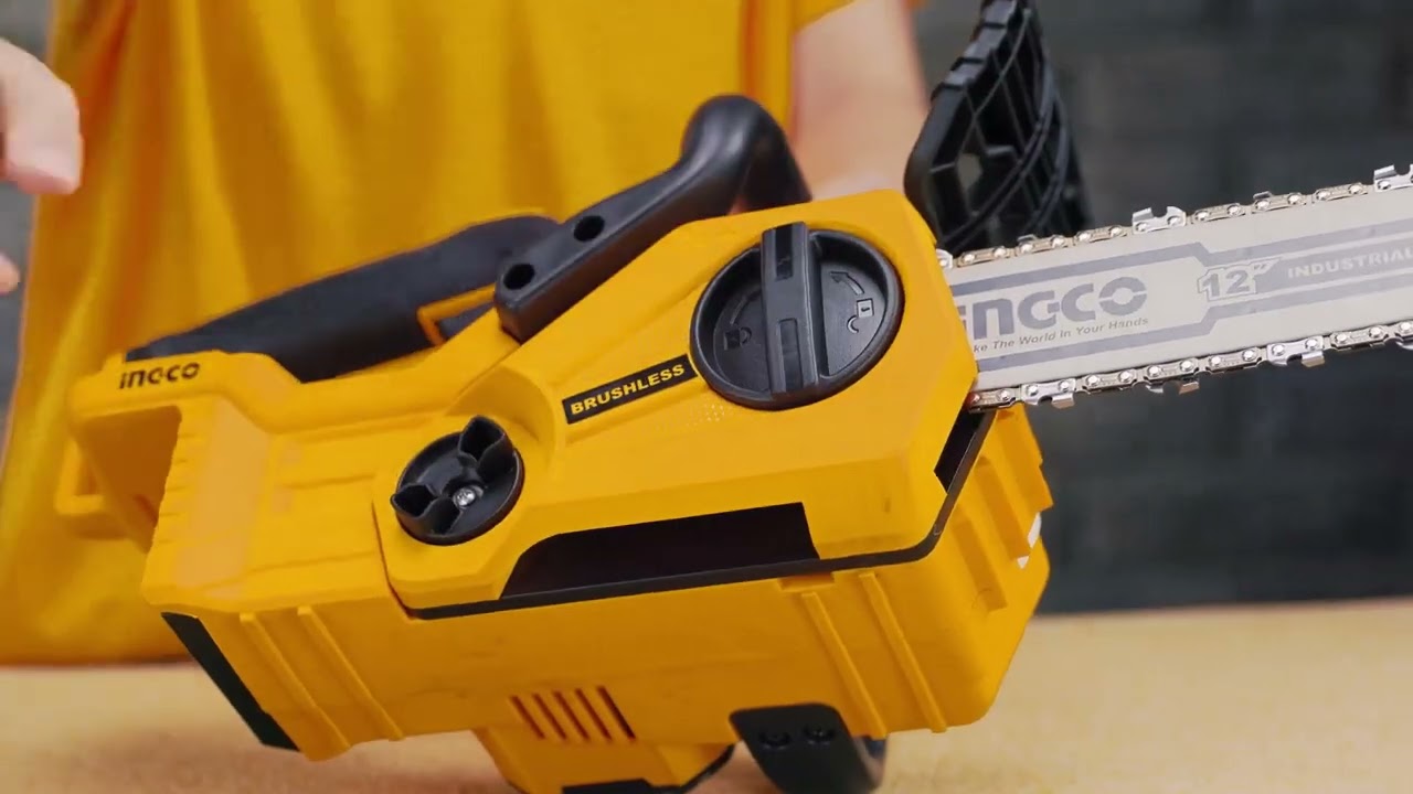 HYCHIKA Motosega Elettrica A Batteria 18V - Mini Motosega Brushless Per Potatura, Con 2 Catene E Batteria 4.0Ah