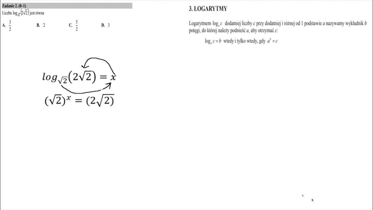 Wartość Wyrażenia 12log315−log35 √ Jest Równa: Matura Matematyka Zad 2 Maj 2016 Liczba log2√(22–√) jest równa - YouTube