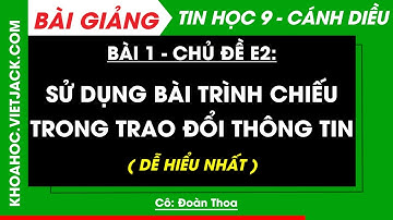 Tin học 9 Bài 1: Sử dụng bài trình chiếu trong trao đổi thông tin - trang 28, 30 | Cánh diều