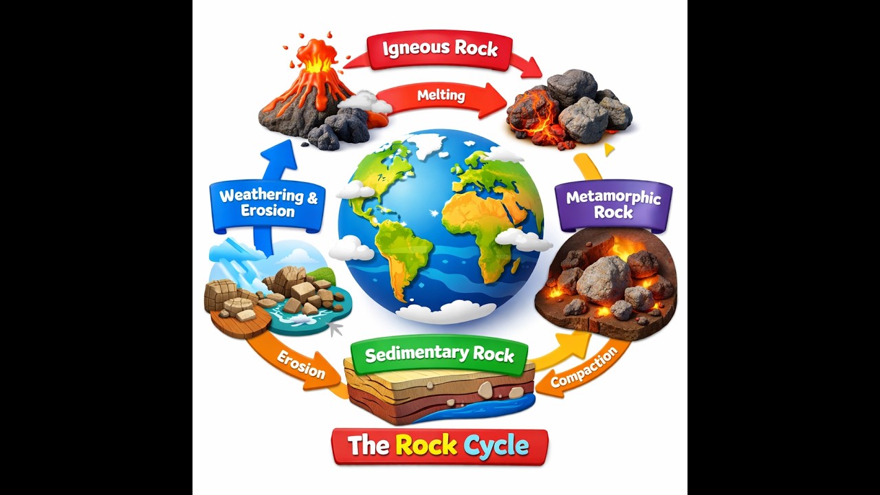 The Rock Cycle Explained | How Rocks Change Over Time - YouTube