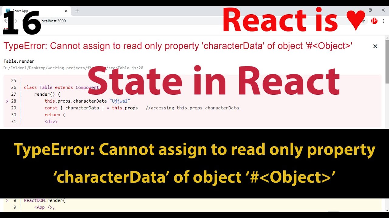 Typeerror: Cannot Assign To Read Only Property