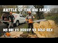 Battle of the Big Saws STIHL MS 881 vs HUSQVARNA 3120 vs SOLO REX!