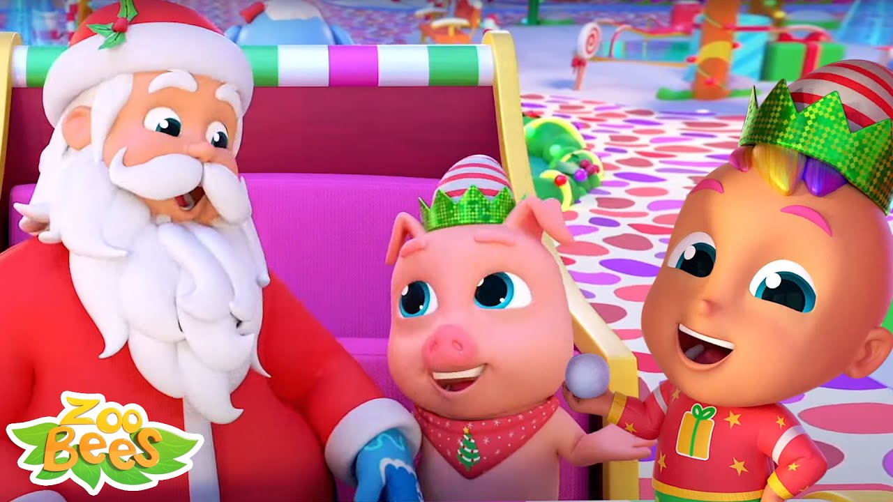 ⁣Cinco Pequenos Elfos Rima Divertida e Mais Canções De Natal Para Crianças