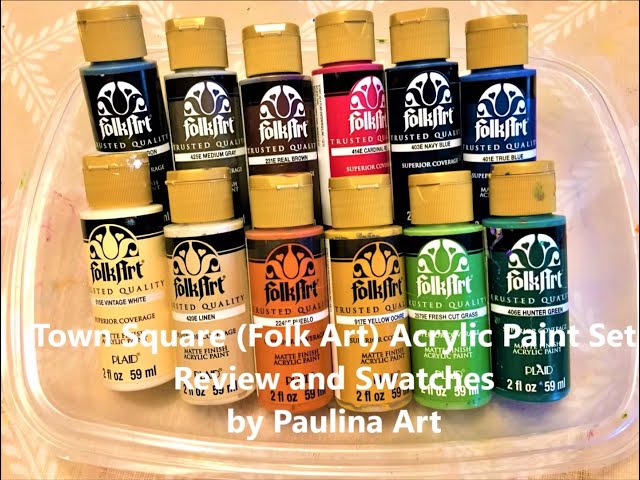 Folk Art Town Square Acrylic set Review and Swatches 