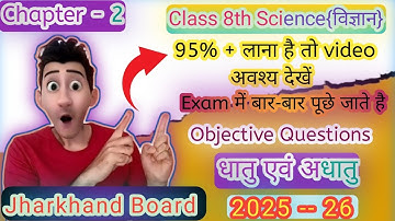 Jcert Class 8th Science Chapter 2 Objective Question | MCQ |
