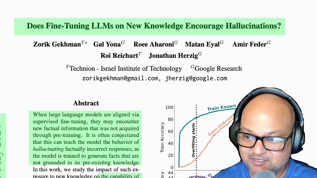 Fine-tuning LLMs encourages hallucinations - YouTube